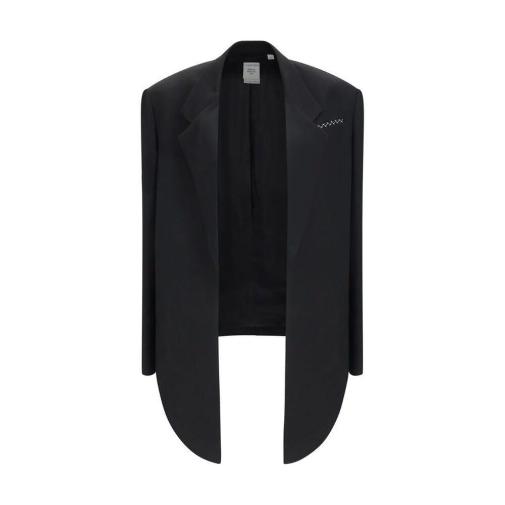 Calvin Klein Black Viscose Full-Length Women's Jacket